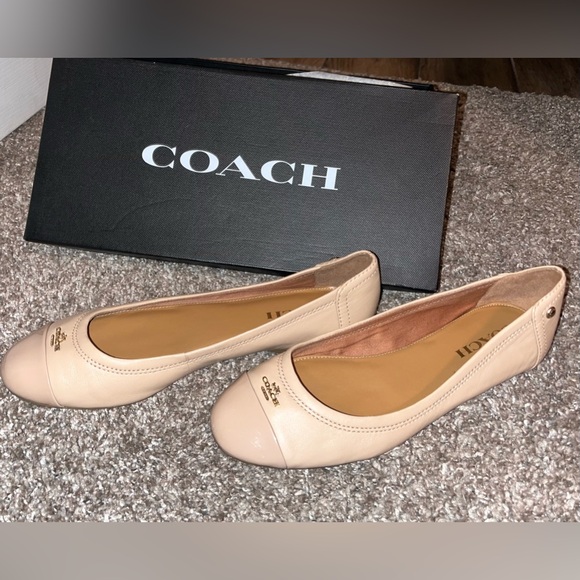 COACH CAP TOE NUDE BALLET FLATS - Picture 6 of 7